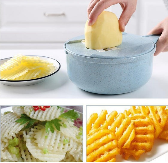 8 In 1 Mandoline Slicer Vegetable Slicer Potato Peeler Carrot Onion Grater With Strainer Vegetable Cutter Kitchen Accessories - 𝓢𝓱𝓸𝓹𝓵𝓮𝓬𝔂