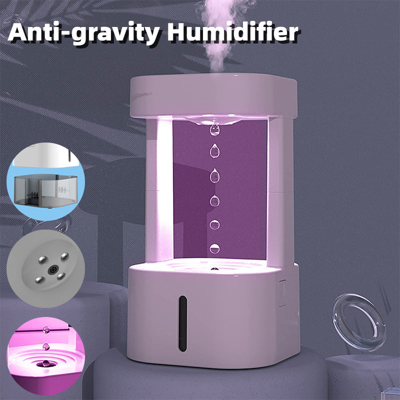 Creative Anti-gravity Water Drop Humidifier Air Conditioning Mist Spray Household Quiet Bedroom Office With 580ML Water Tank - 𝓢𝓱𝓸𝓹𝓵𝓮𝓬𝔂