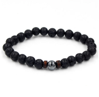 Personality Men's Black Volcanic Stone Bracelet - 𝓢𝓱𝓸𝓹𝓵𝓮𝓬𝔂