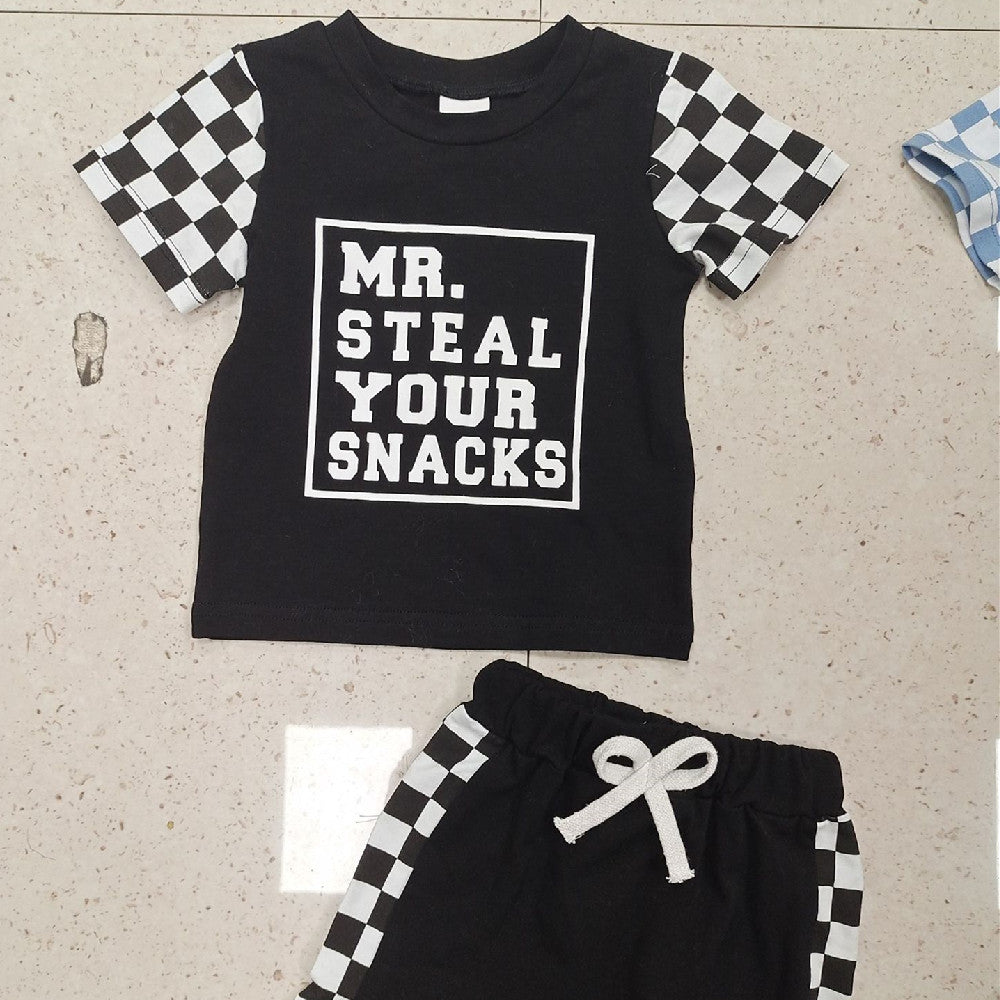 Children's Fashion Letter Print Short-sleeve Suit - 𝓢𝓱𝓸𝓹𝓵𝓮𝓬𝔂