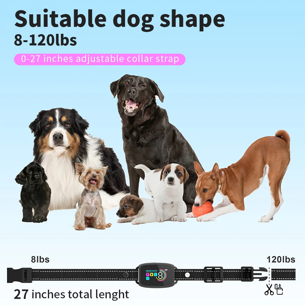 Smart Automatic Anti Barking Dog Collar Rechargeable Bark Stopper Stop Barking HD Digital Display IP67 Waterproof Collar For Dogs Pet Products - 𝓢𝓱𝓸𝓹𝓵𝓮𝓬𝔂