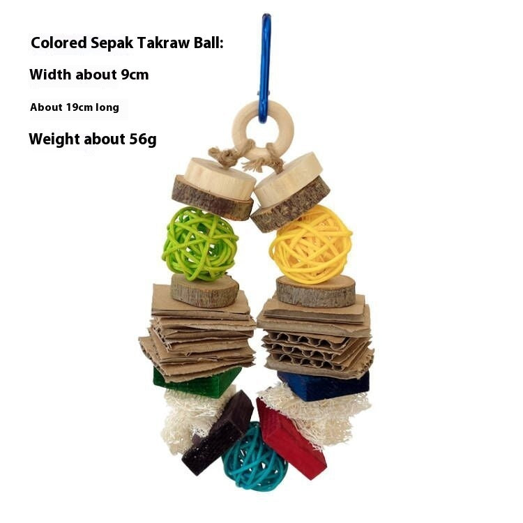Colorful Wooden Hanging String Rabbit Hamster Molar Vine Bal Parrot Toys - 𝓢𝓱𝓸𝓹𝓵𝓮𝓬𝔂