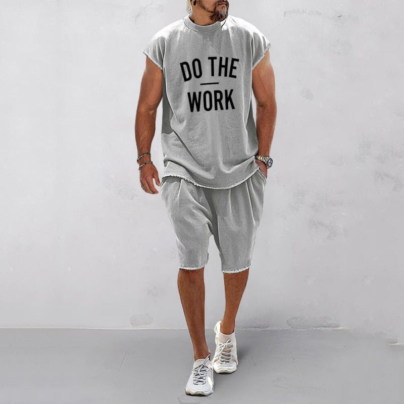 European And American Letters 3D Printing Suit Men's Round Neck - 𝓢𝓱𝓸𝓹𝓵𝓮𝓬𝔂