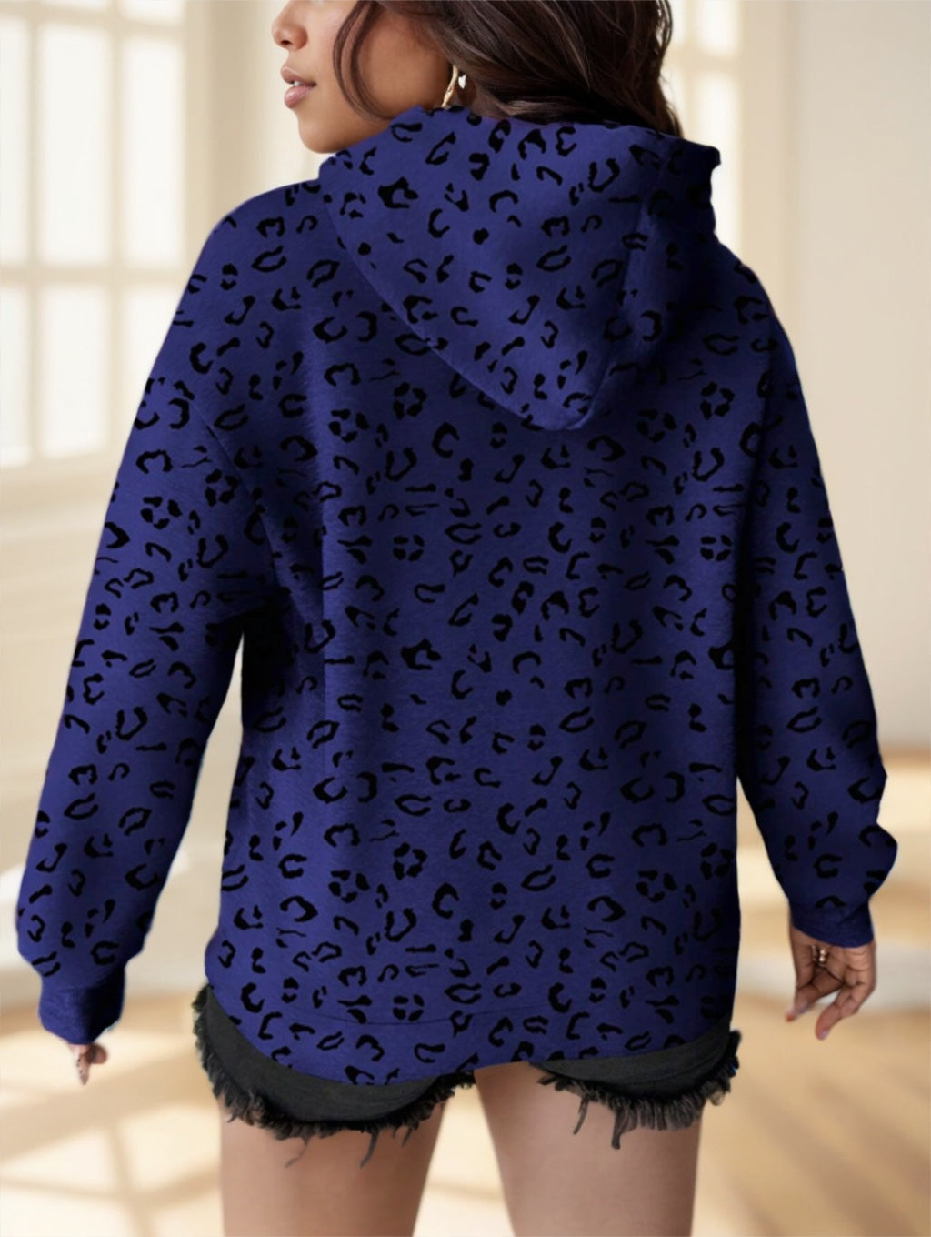 Women's Leopard Print Long Sleeve Casual Hoodie Sweatshirt - 𝓢𝓱𝓸𝓹𝓵𝓮𝓬𝔂