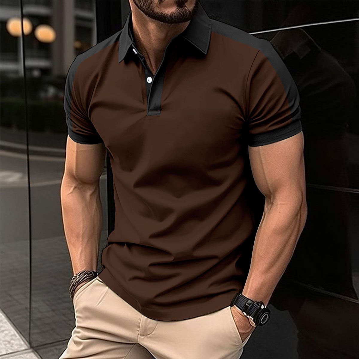Men's Short Sleeve Business Shirt Summer Casual Polo Shirts - 𝓢𝓱𝓸𝓹𝓵𝓮𝓬𝔂