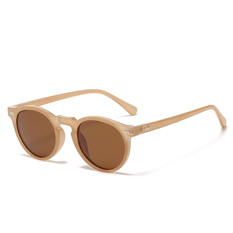 Literary retro round Japanese and Korean fashionable rice nail sunglasses - 𝓢𝓱𝓸𝓹𝓵𝓮𝓬𝔂