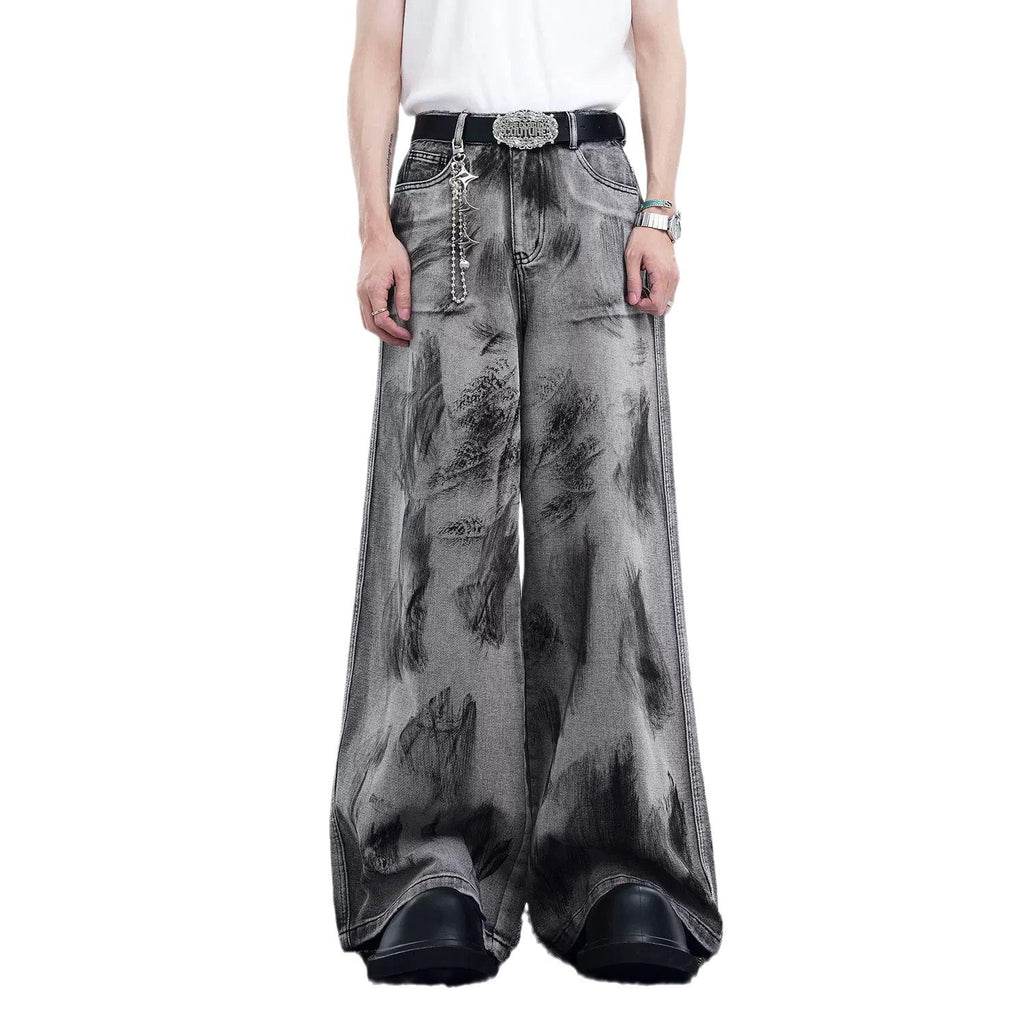 American Street Graffiti Padded Shoulder Sleeveless Denim Coat - 𝓢𝓱𝓸𝓹𝓵𝓮𝓬𝔂