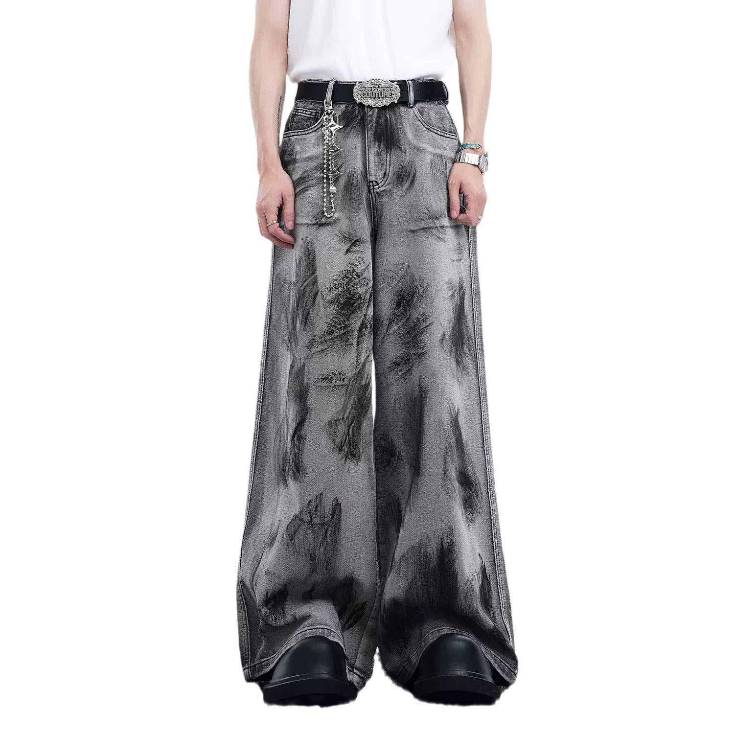 American Street Graffiti Padded Shoulder Sleeveless Denim Coat - 𝓢𝓱𝓸𝓹𝓵𝓮𝓬𝔂