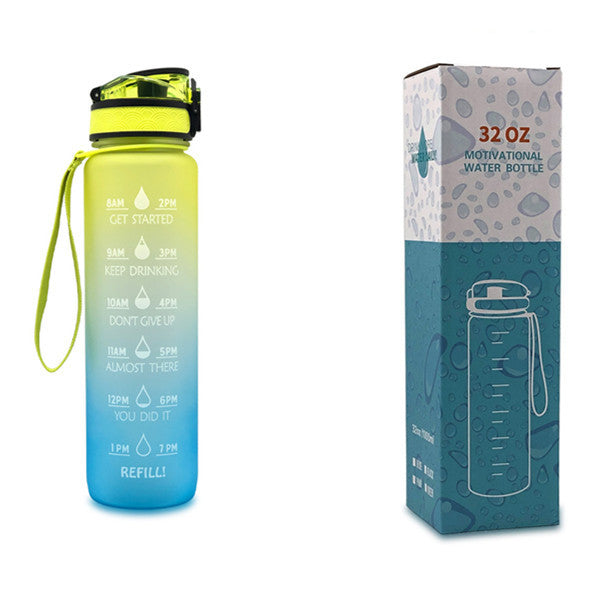 1L Tritan Water Bottle With Time Marker Bounce Cover Motivational Water Bottle Cycling Leakproof Cup For Sports Fitness Bottles - 𝓢𝓱𝓸𝓹𝓵𝓮𝓬𝔂