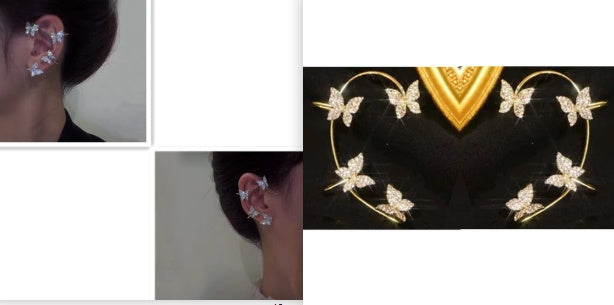 Fashion Earring Butterfly Ear Clip And Ear Hook Jewelry - 𝓢𝓱𝓸𝓹𝓵𝓮𝓬𝔂