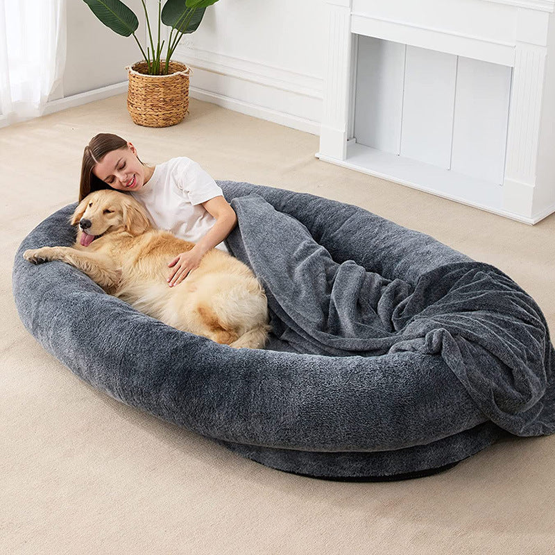 Large Human Short Plush Dog Bed - 𝓢𝓱𝓸𝓹𝓵𝓮𝓬𝔂