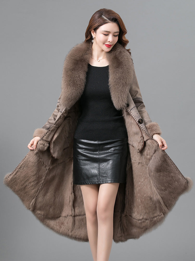 Real Fur One Woman Coat Thickened - 𝓢𝓱𝓸𝓹𝓵𝓮𝓬𝔂