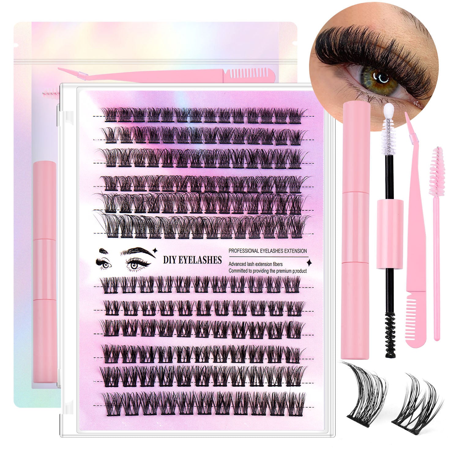 12 Rows Of 150 Segmented Lashes In Clusters