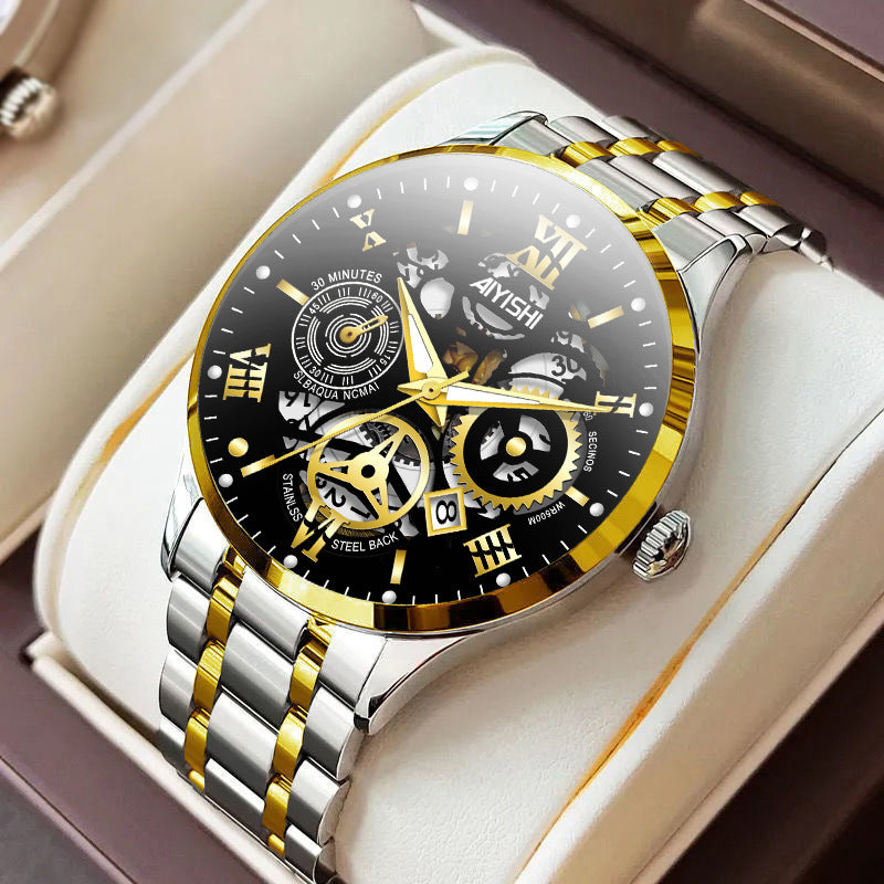 Men's Automatic Non-mechanical Men's Watch Stainless Steel Waterproof - 𝓢𝓱𝓸𝓹𝓵𝓮𝓬𝔂