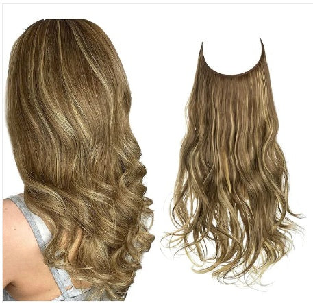 Wig Female Fish Line Type Long Curly Hair Chemical Fiber Extension Piece Matte High Temperature Silk Fish Silk Thread Wig Piece - 𝓢𝓱𝓸𝓹𝓵𝓮𝓬𝔂