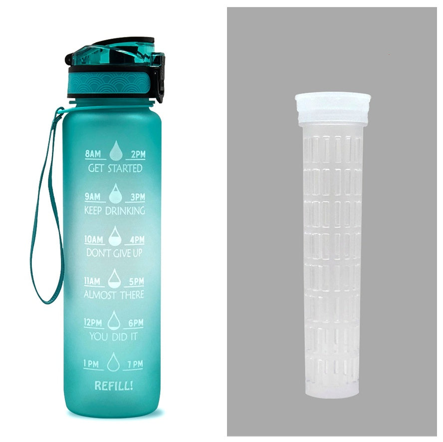 1L Tritan Water Bottle With Time Marker Bounce Cover Motivational Water Bottle Cycling Leakproof Cup For Sports Fitness Bottles - 𝓢𝓱𝓸𝓹𝓵𝓮𝓬𝔂