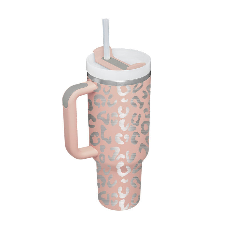 40 Oz Tumbler With Handle Straw Insulated, Stainless Steel Spill Proof Vacuum Coffee Cup Tumbler With Lid Tapered Mug Gifts For Valentine Lover Suitable For Car Gym Office Travel - 𝓢𝓱𝓸𝓹𝓵𝓮𝓬𝔂