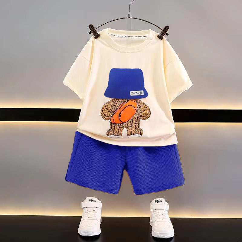 Boys' Suit Short Sleeve T-shirt Casual Sports Shorts 