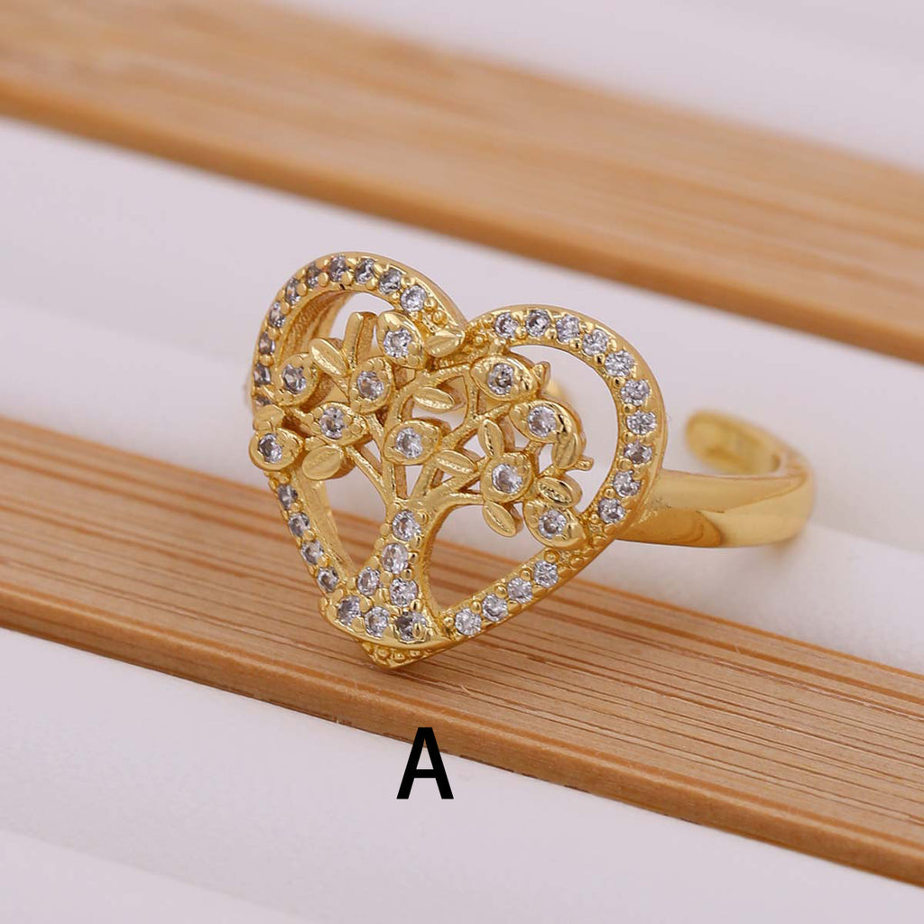 Tree Of Life Women's Ring Gold-plated Inlaid Zircon - 𝓢𝓱𝓸𝓹𝓵𝓮𝓬𝔂