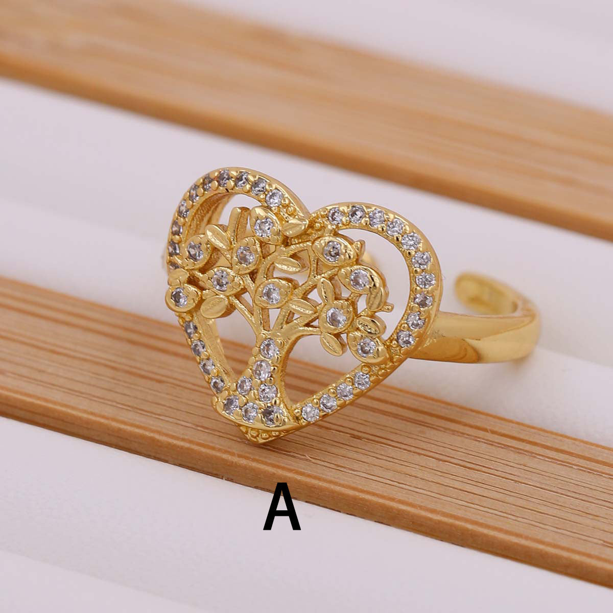 Tree Of Life Women's Ring Gold-plated Inlaid Zircon - 𝓢𝓱𝓸𝓹𝓵𝓮𝓬𝔂