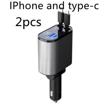 Metal Car Charger 100W Super Fast Charging Car Cigarette Lighter USB And TYPE-C Adapter - 𝓢𝓱𝓸𝓹𝓵𝓮𝓬𝔂