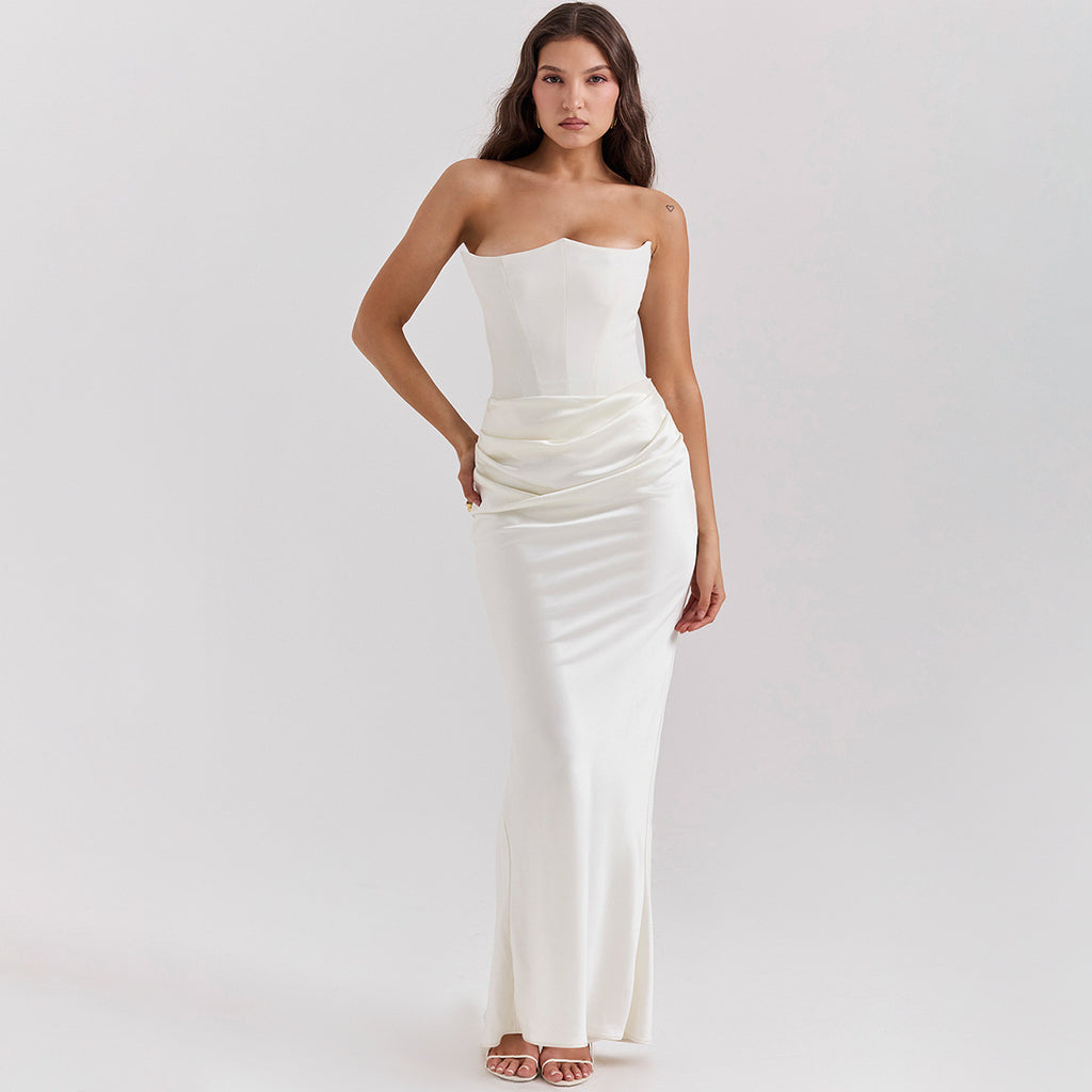 Slim Tube Top Long Dress Sexy Fashion Bandeau Backless Party Evening Dresses For Women Clothing - 𝓢𝓱𝓸𝓹𝓵𝓮𝓬𝔂