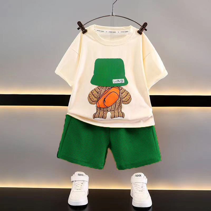 Boys' Suit Short Sleeve T-shirt Casual Sports Shorts 