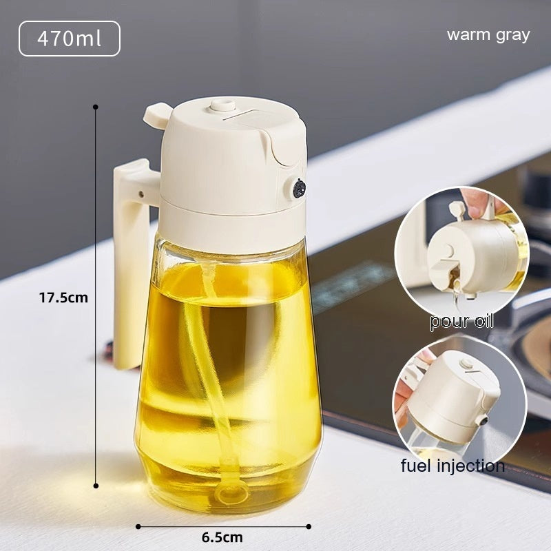 470ML Olive Oil Sprayer Dispenser For Cooking BBQ 2 In 1 Glass Oil Vinegar Soy Sauce Spray Kitchen Oil Bottle For Air Fryer - 𝓢𝓱𝓸𝓹𝓵𝓮𝓬𝔂
