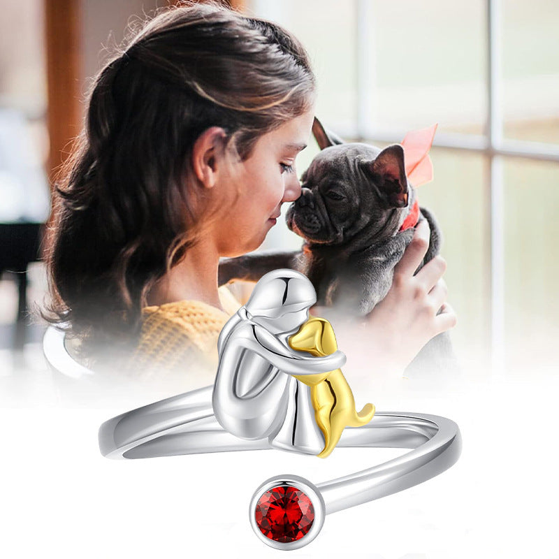 Girl And Dog Pet Ring Ring - 𝓢𝓱𝓸𝓹𝓵𝓮𝓬𝔂