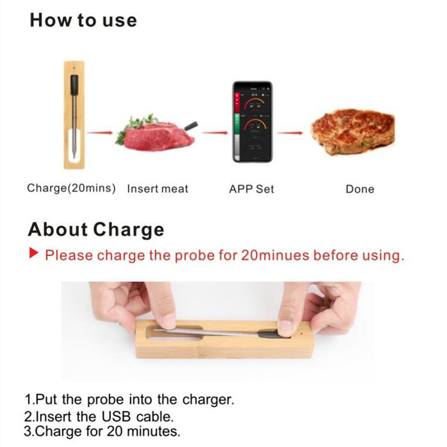 BBQ Probe Wireless Bluetooth BBQ Thermometer - 𝓢𝓱𝓸𝓹𝓵𝓮𝓬𝔂