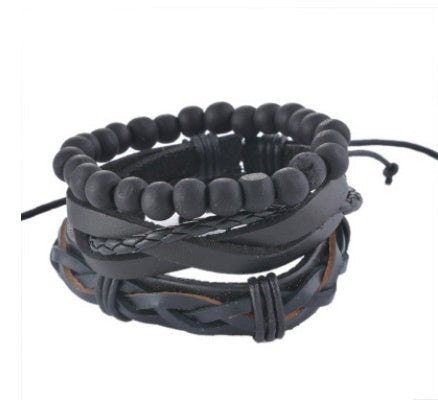 Leather Bracelet Men Multilayer Bead Bracelet Punk Wrap Bracelets for Women Vintage punk Men Jewelry - 𝓢𝓱𝓸𝓹𝓵𝓮𝓬𝔂