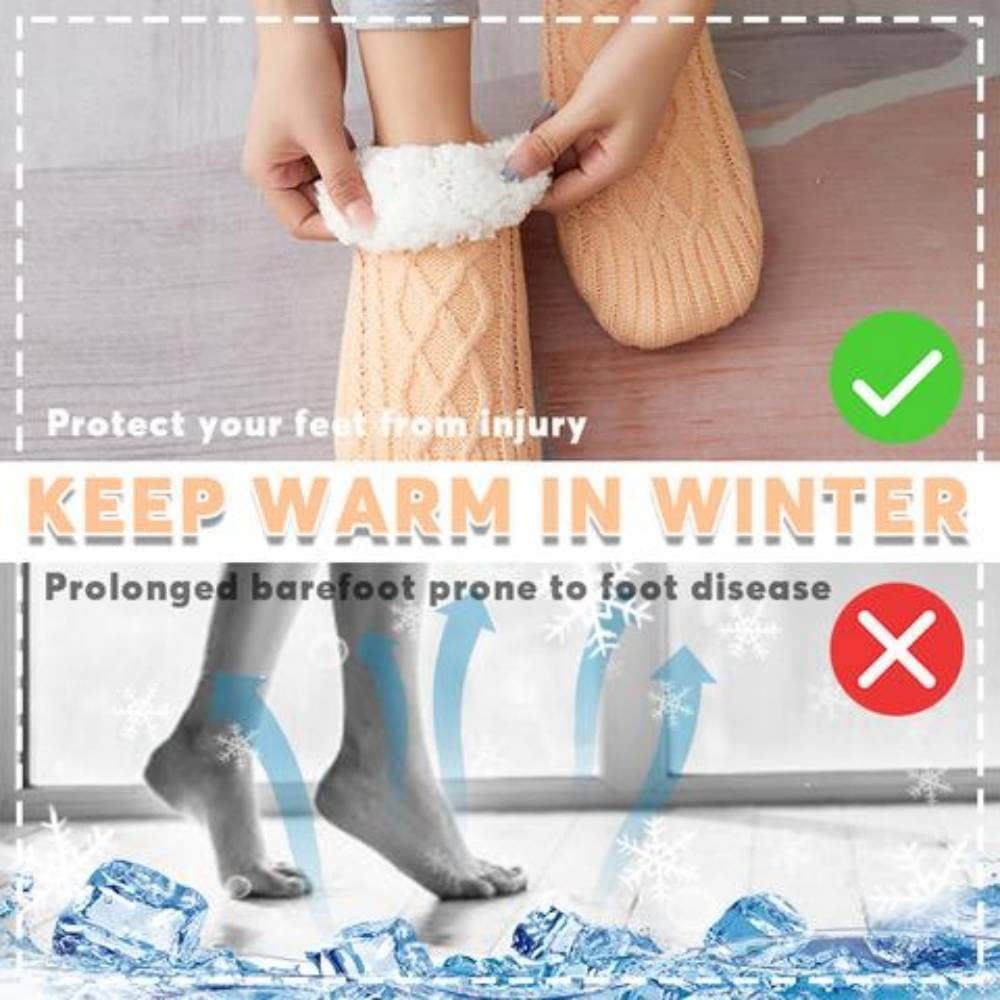 Winter Woolen Socks Women Thicken Warm Home Bedroom Socks Slippers Men Non-slip Foot Warmer Snow Socks Calcetines Mujer - 𝓢𝓱𝓸𝓹𝓵𝓮𝓬𝔂