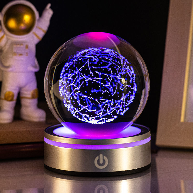 Creative 3D Inner Carving Luminous Crystal Ball Colorful Gradient Small Night Lamp Home Decorations Gifts Selection - 𝓢𝓱𝓸𝓹𝓵𝓮𝓬𝔂