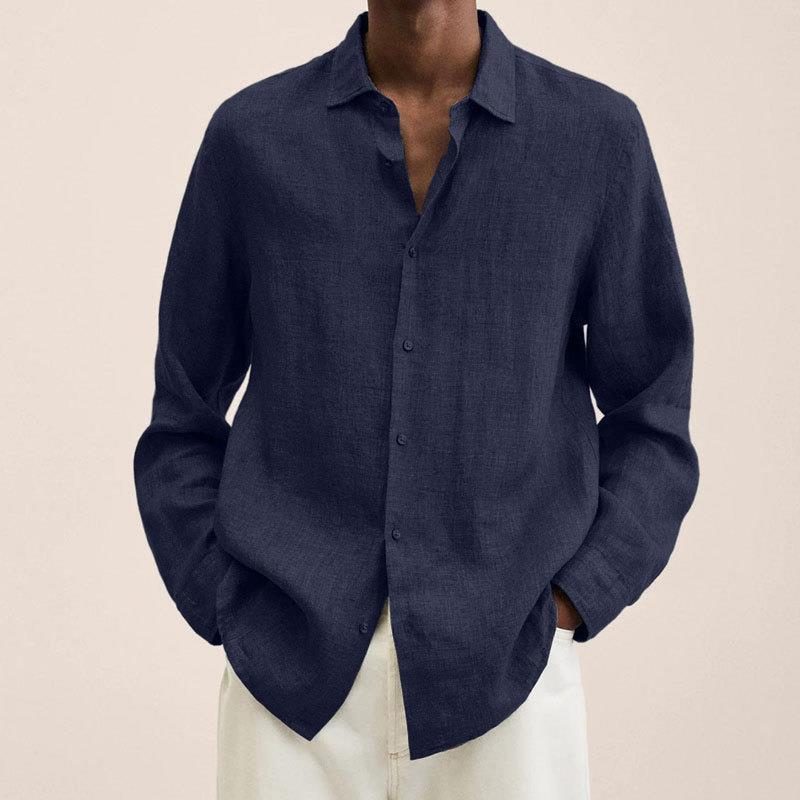 Long Sleeve Lapel Shirt Men's Loose Button Cardigan Sshirt Top Mens Clothing - 𝓢𝓱𝓸𝓹𝓵𝓮𝓬𝔂