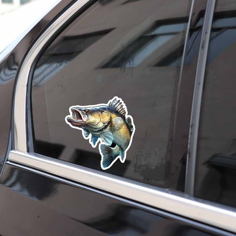 Bass Fish Reflective Outdoor Fishing Car Sticker