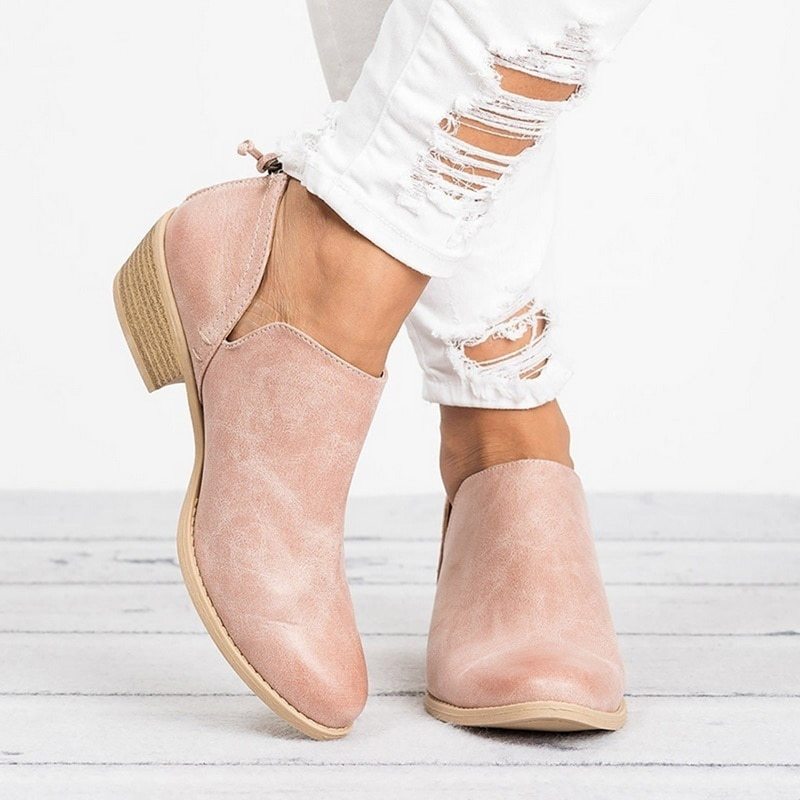 Autumn Women Shoes Retro High Heel Ankle Boots - 𝓢𝓱𝓸𝓹𝓵𝓮𝓬𝔂