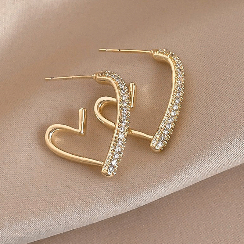New Trendy Love Heart Earrings Female Light Luxury Minority - 𝓢𝓱𝓸𝓹𝓵𝓮𝓬𝔂