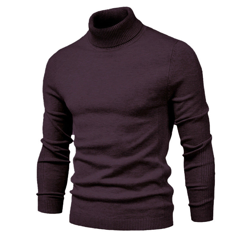 Men's Solid Color Slim Pullover Turtleneck Sweater Winter Casual Tops Clothing - 𝓢𝓱𝓸𝓹𝓵𝓮𝓬𝔂