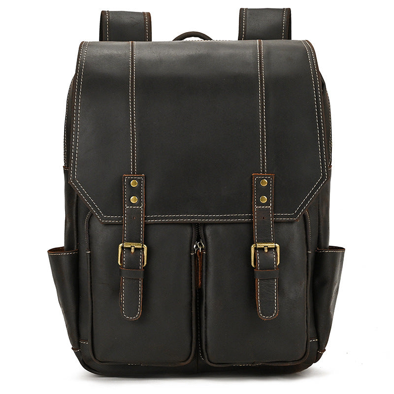 Retro Men's Backpack Cowhide Large Capacity 15-inch Computer Bag - 𝓢𝓱𝓸𝓹𝓵𝓮𝓬𝔂