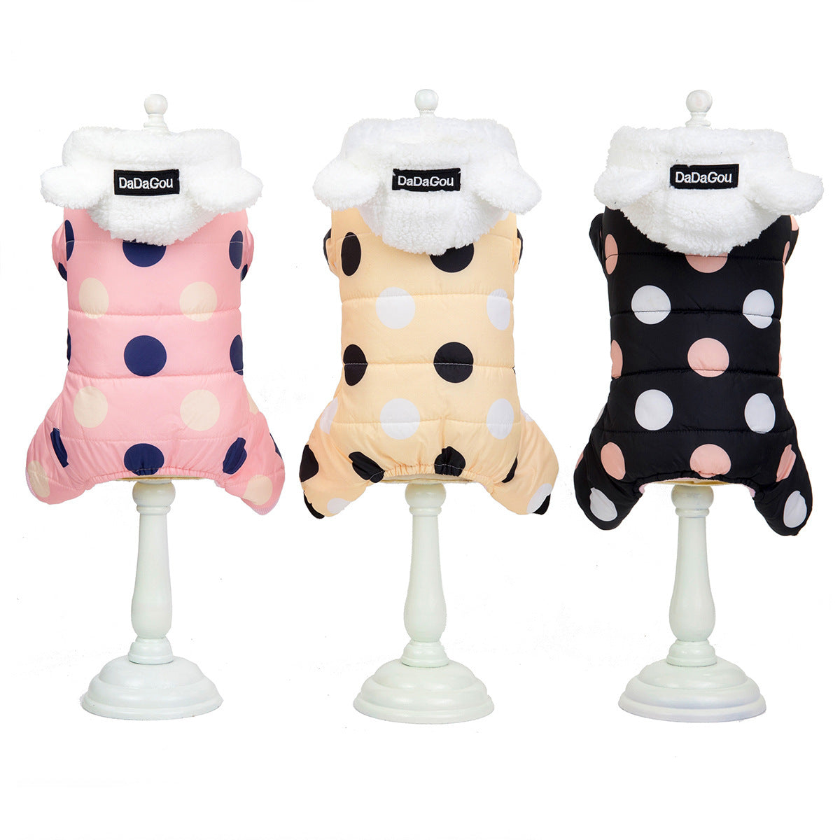 Warm big polka dot four-leg cotton coat - 𝓢𝓱𝓸𝓹𝓵𝓮𝓬𝔂