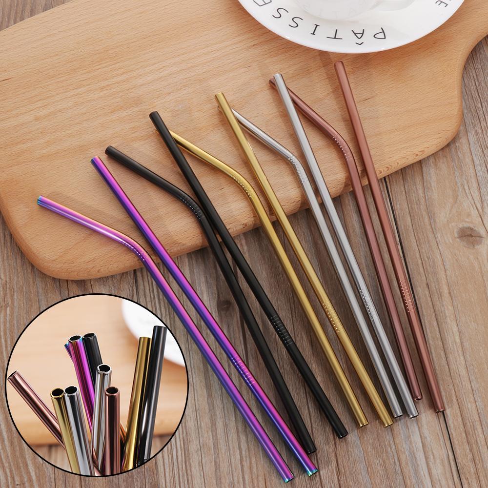 Colourful Reusable Stainless Steel Straws - 𝓢𝓱𝓸𝓹𝓵𝓮𝓬𝔂