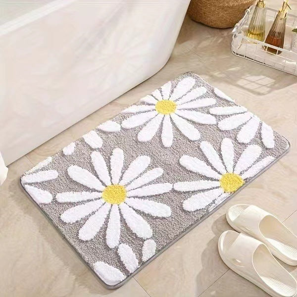 Cashmere-like Floor Mat Cross-border Flower Home Bathroom Non-slip Floor Mat - 𝓢𝓱𝓸𝓹𝓵𝓮𝓬𝔂