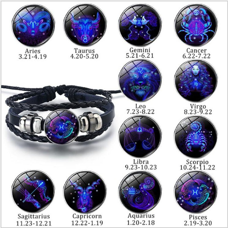 Zodiac Constellation Bracelet Braided Design Bracelet For Men Women Kids - 𝓢𝓱𝓸𝓹𝓵𝓮𝓬𝔂
