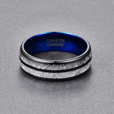 Wedding Band 8mm Width Men Women Rings Accessories Black Blue Tungsten Carbide Rings Couple Anillos Fashion Jewelry - 𝓢𝓱𝓸𝓹𝓵𝓮𝓬𝔂