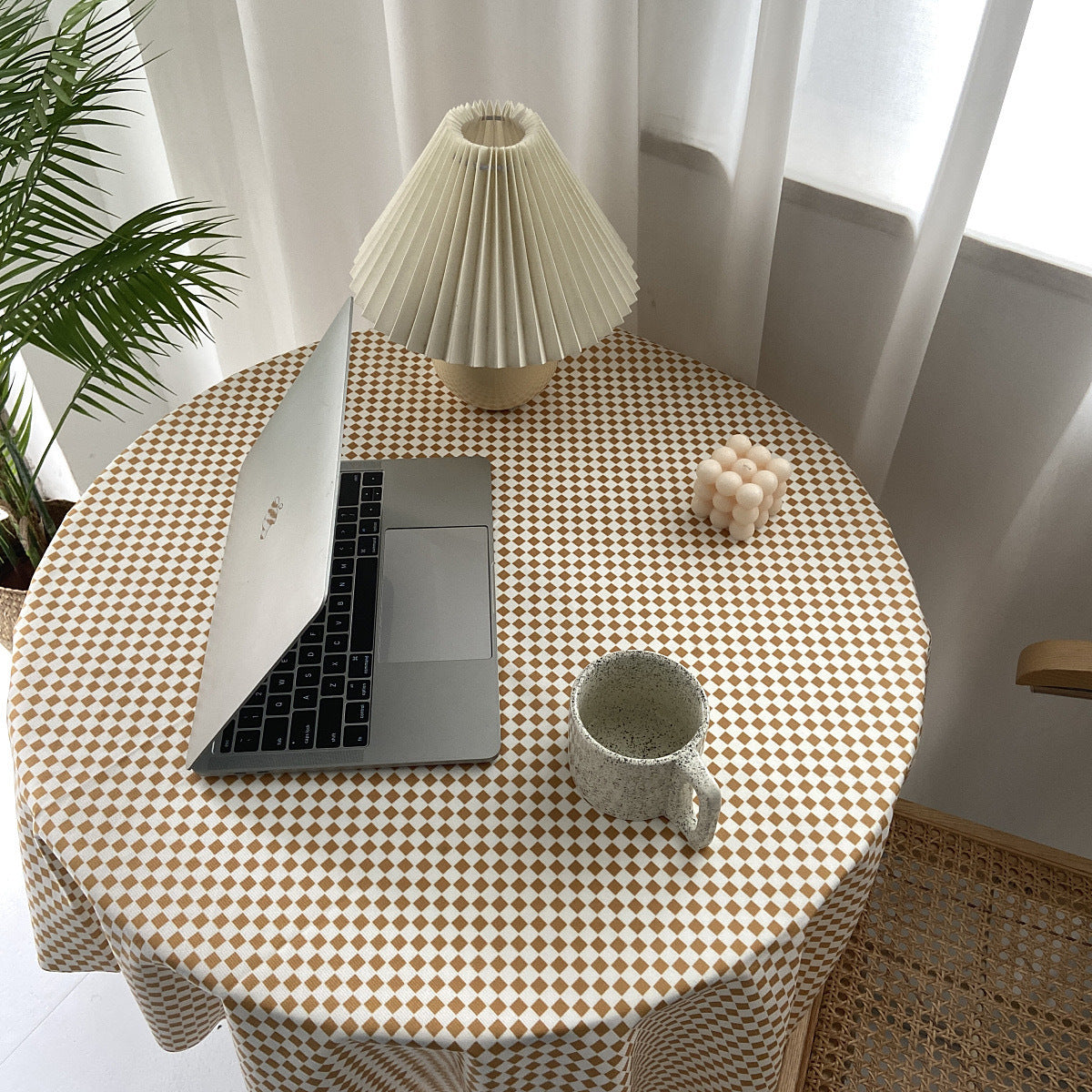 Yellow Checkered Contrast Color Tablecloth - 𝓢𝓱𝓸𝓹𝓵𝓮𝓬𝔂