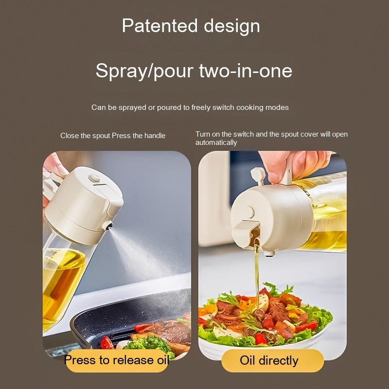 470ML Olive Oil Sprayer Dispenser For Cooking BBQ 2 In 1 Glass Oil Vinegar Soy Sauce Spray Kitchen Oil Bottle For Air Fryer - 𝓢𝓱𝓸𝓹𝓵𝓮𝓬𝔂