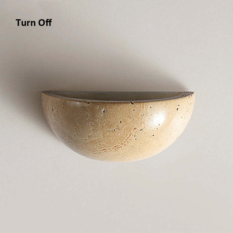 Retro Yellow Cave Stone Bedroom Bedside Lamp Semicircle Living Room Corridor Wall Lamp - 𝓢𝓱𝓸𝓹𝓵𝓮𝓬𝔂