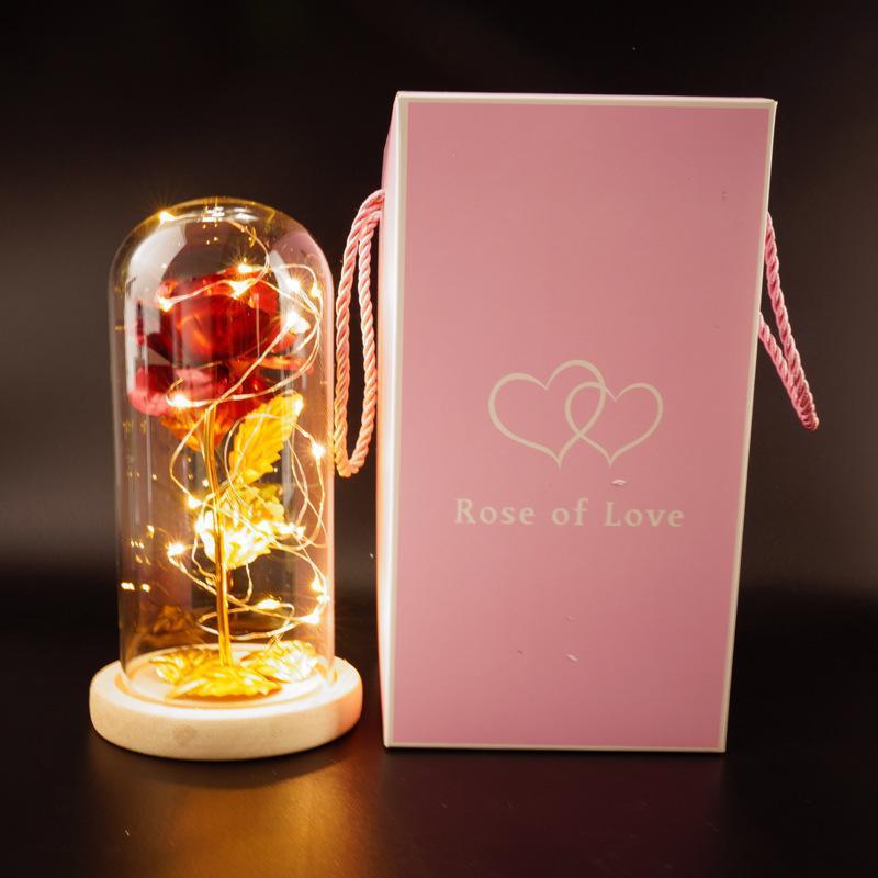 Enchanted Forever Rose Flower in Glass LED Light Christmas Decoration - 𝓢𝓱𝓸𝓹𝓵𝓮𝓬𝔂