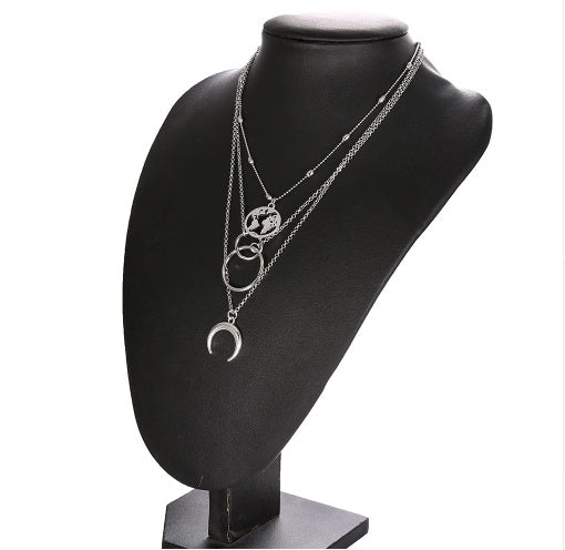 Fashionable Multilayer Boho Moon Map Necklace - 𝓢𝓱𝓸𝓹𝓵𝓮𝓬𝔂