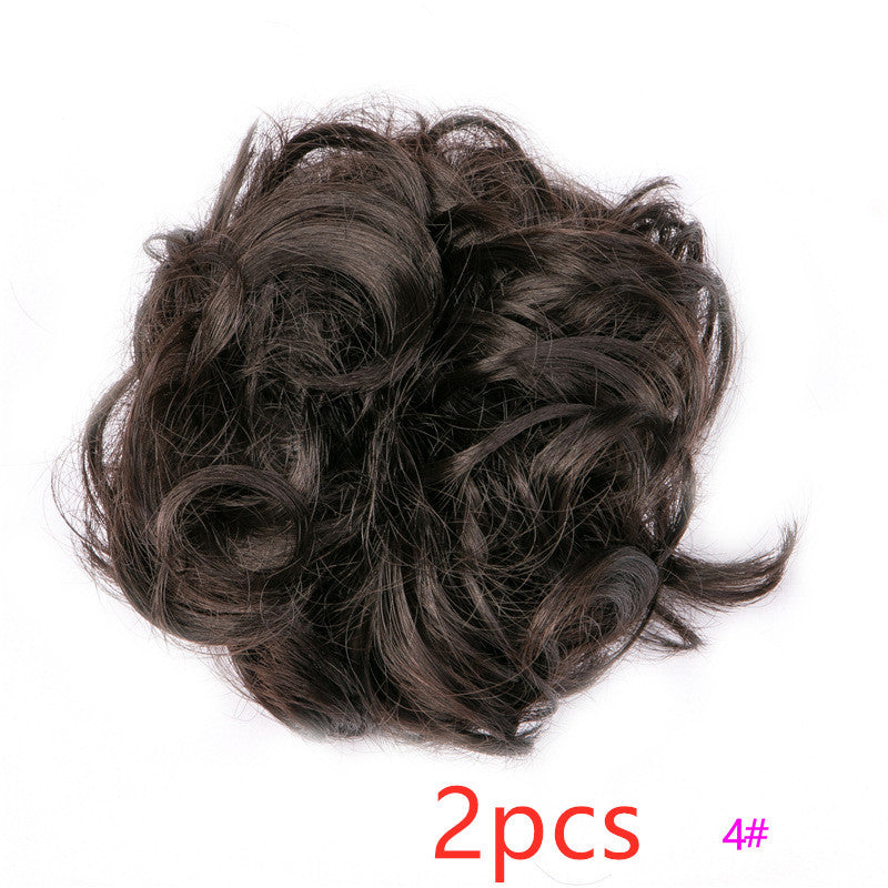 Europe, Japan, and South Korea popular hair bun fluffy natural drawstring curly hair ball head hair ring hair set female hair accessories chemical fiber hair - 𝓢𝓱𝓸𝓹𝓵𝓮𝓬𝔂